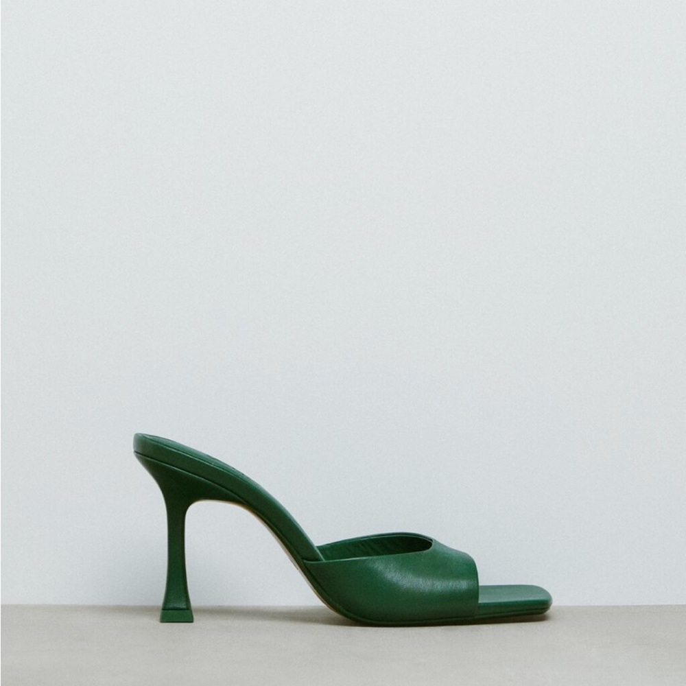Zara leather heel Mules